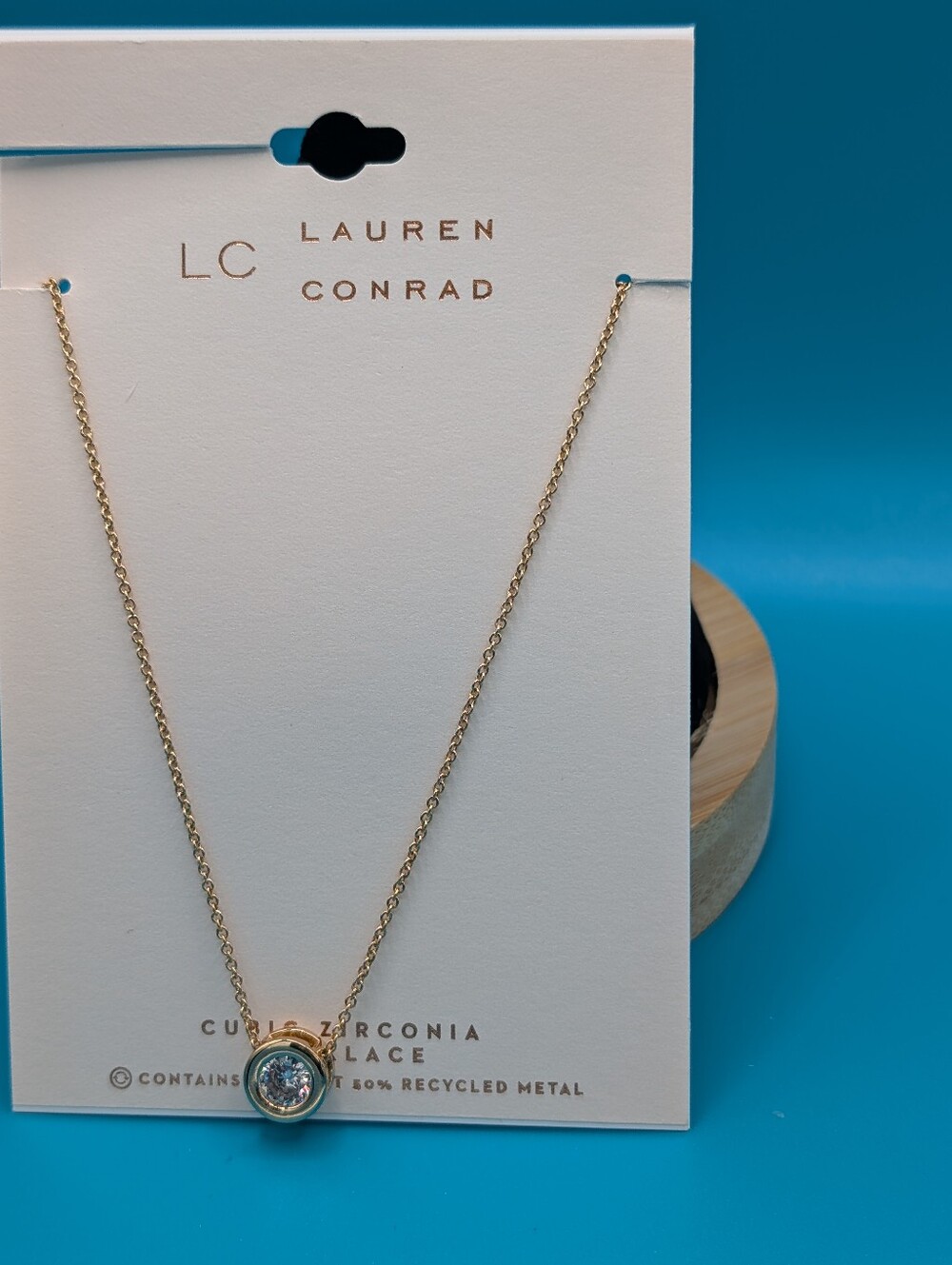 LC Lauren Conrad Gold-Tone Necklace with  Stone Pendant